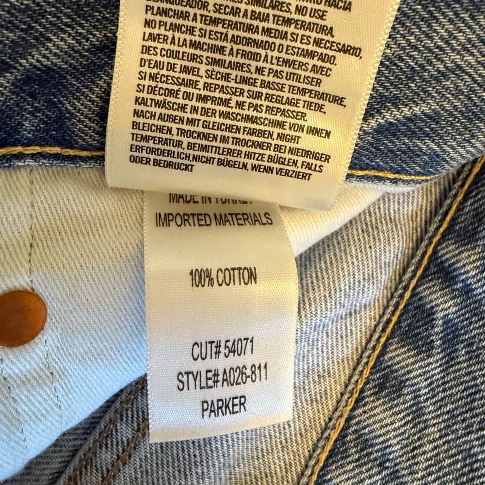 Agolde Light Blue Distressed Denim Jean Shorts - Picture 4 of 5